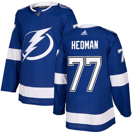 Adidas NHL Men's Victor Hedman Royal Blue Home Premier Jersey - #77 Tampa Bay Lightning