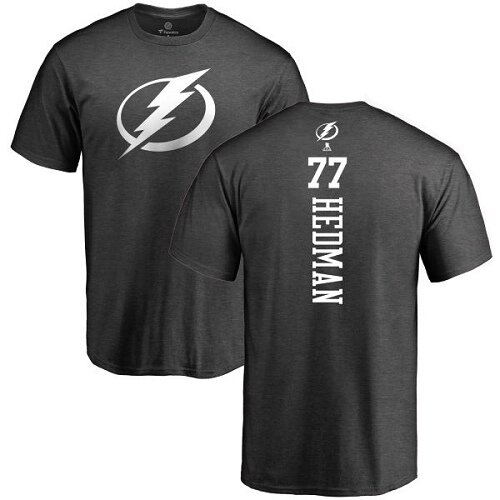 Adidas NHL Victor Hedman Charcoal One Color Backer - #77 Tampa Bay Lightning T-Shirt