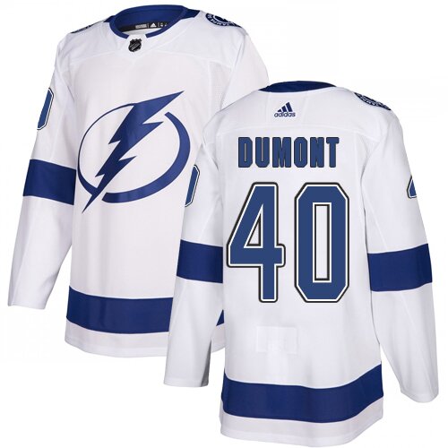 Adidas NHL Men's Gabriel Dumont White Away Authentic Jersey - #40 Tampa Bay Lightning